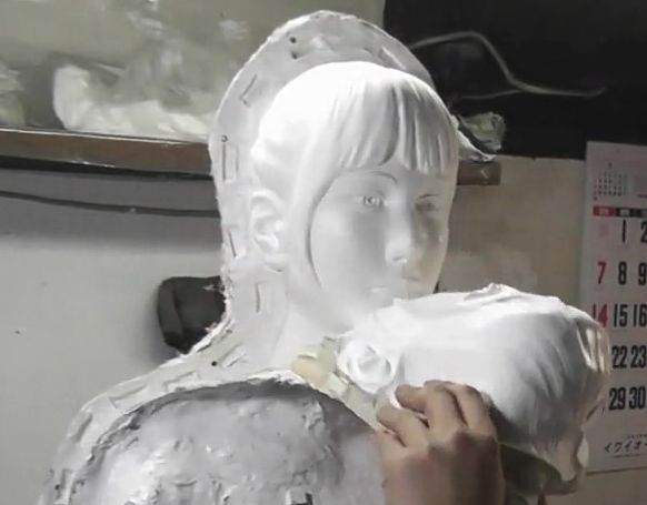 等身大大理石女性像をシリコン型取りする【シリコン型】 （11